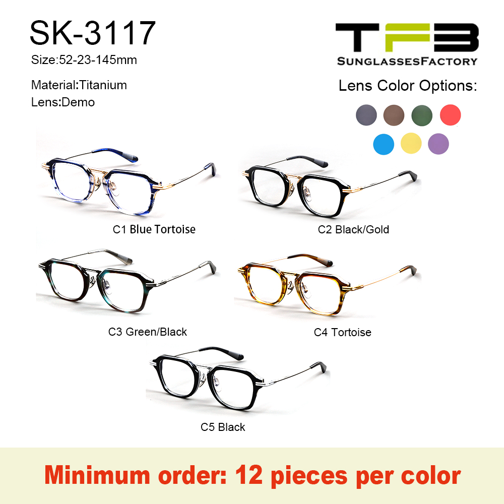 TFB 2025 Titanium Acetate Square Tortoise Unisex High Quality Stylish Hot New Wholesale Full-Rim Eyeglasses Frames for All Face