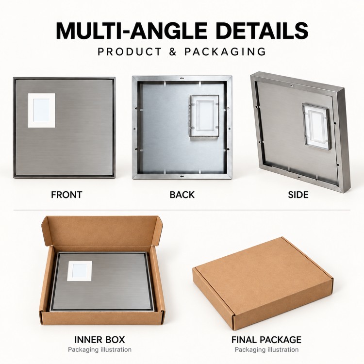 Ludaye Factory Wholesale Customization of 201 Stainless Steel Metal Photo Frames 6x8 8x10 A3 A4 Matte Silver Artistic Decoration