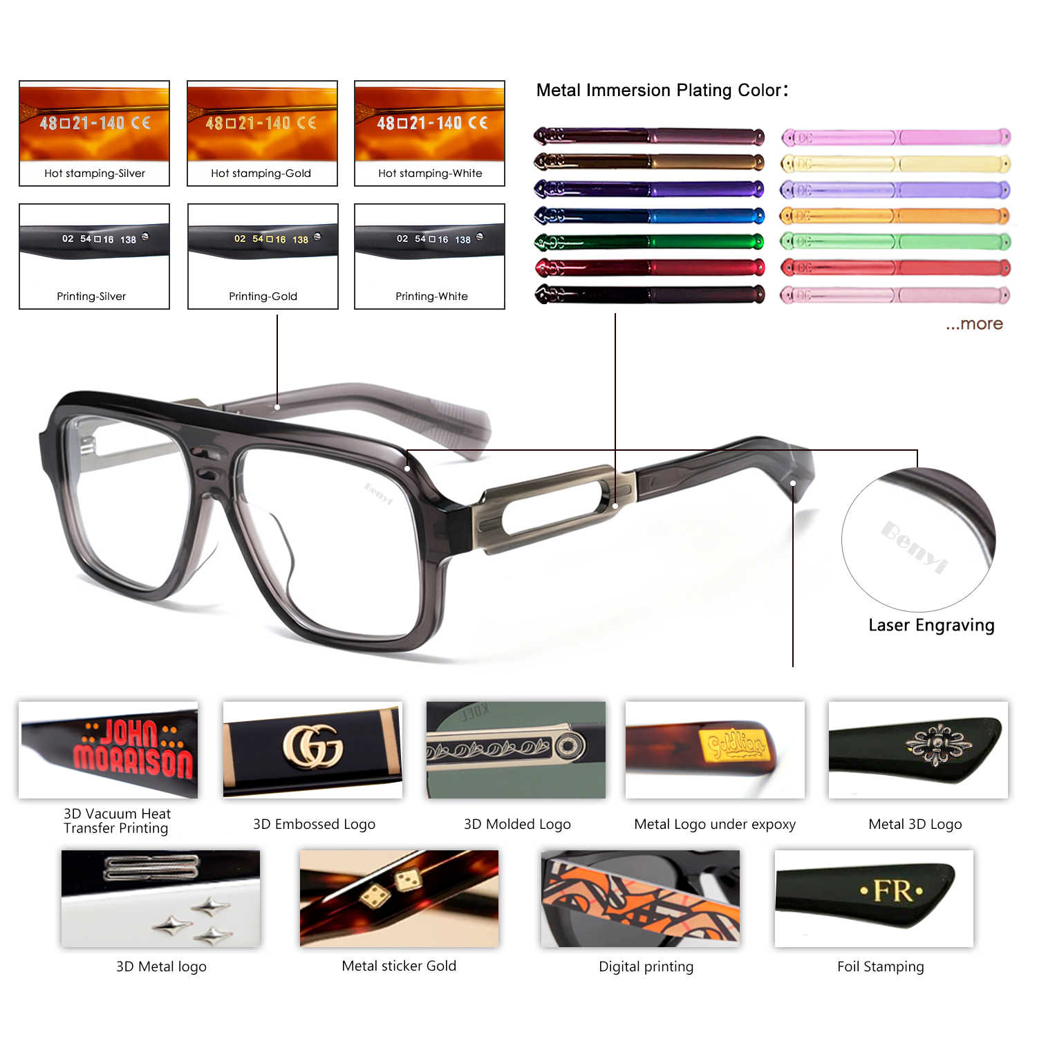 New Arrival Oversized Retro Square Pilot Optical Frames Unisex Anti Blue Light Eyeglasses Men Women