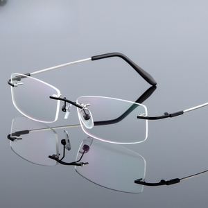 Squared Alloy Frameless Metal Titanium Memory Frame Reading Glasses