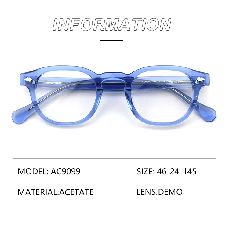 Custom OEM ODM Round Acetate Optical Frames Wholesale Vintage Spectacles Classic Eyeglasses Full Rim Eyewear for Women Men