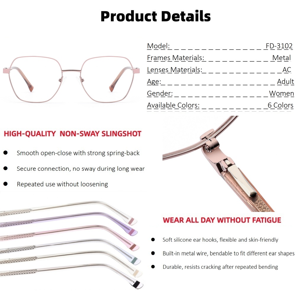 Customization Metal Eyeglasses Frame Optical Eyewear Spectacles Wholesale Manufacturer Lightweight Eye Glasses Supplier OEM/ODM