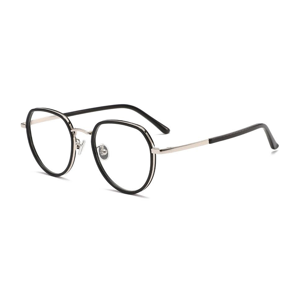 Optical Eyeglass Frames Vintage Octagon Acetate Metal Eyewear Anti Blue Light Prescription Glasses OEM Custom Logo Ready Stock