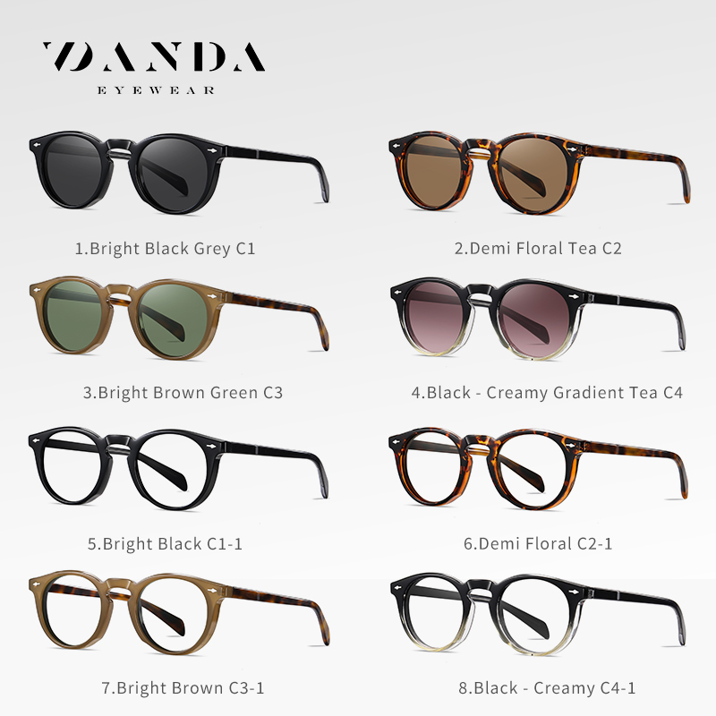 Unisex Retro Vintage Green Acetate Glasses Frame Classic Retro Round Trendy Cross-Border Design Wholesale Option Available