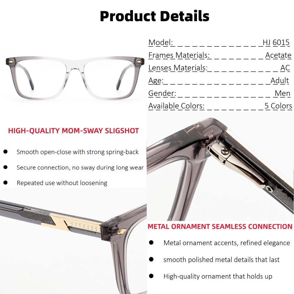Customization High-end Men Acetate Eyeglasses Handcrafted Prescription Glasses Optical Frames And Lenses For Daily Wear OEM/ODM