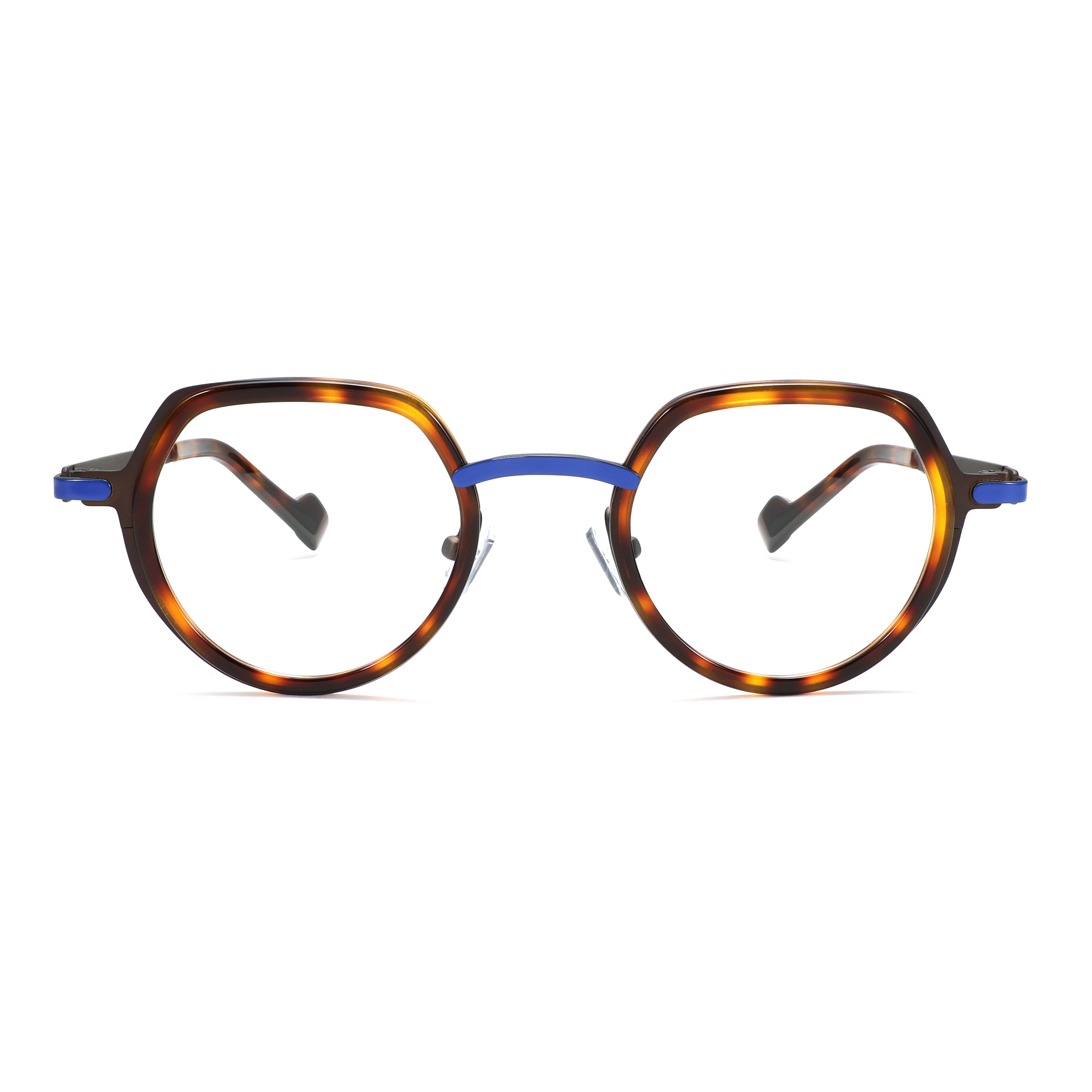 European High Grade Vintage Optical Frame Solid Bright Color Acetate New Classic Design with Metal Temple Eyeglasses Frame