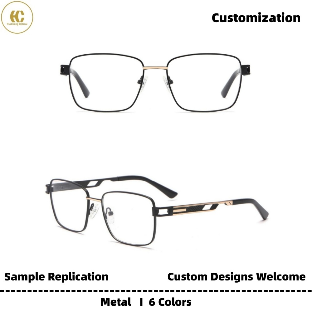 Customization High-end Metal Square Glasses Frames Men Business Optical Frames Rectangle Full Rim Eyewear Spectacles Frame