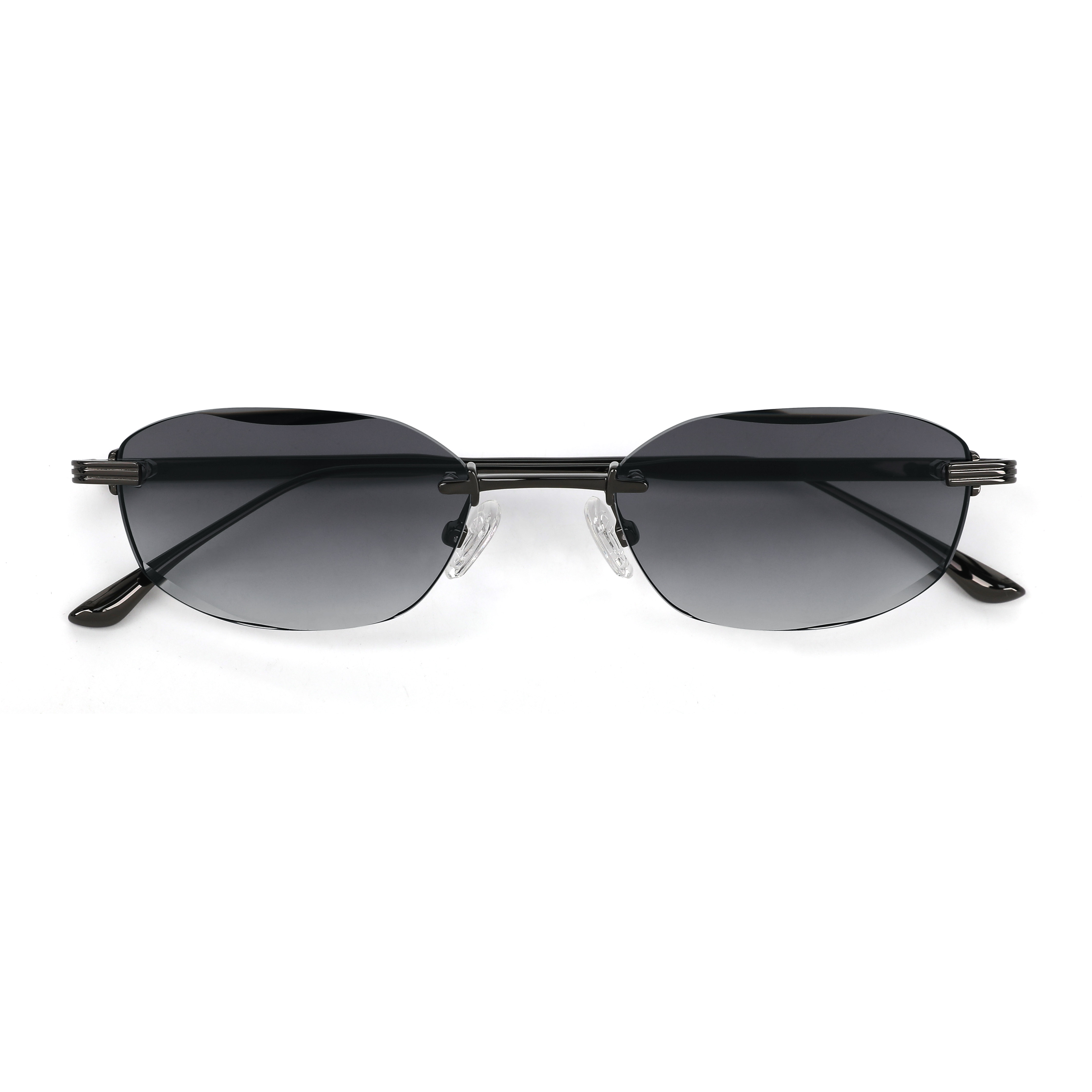 Sifier Fashion Rimless Diamond Cut Oval Sunglasses Men Women Luxury Designer Metal Nylon Custom Logo Sunglasses Wholesale