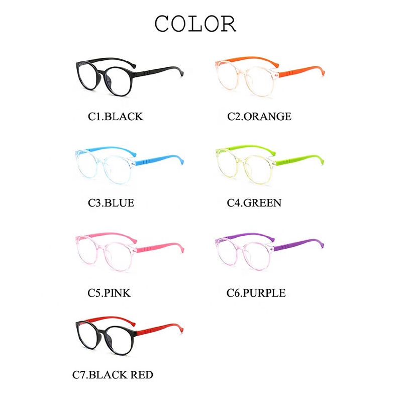 Round Blue Light Kids Glasses Optical Frame Children Boy Girls Computer Transparent Blocking Anti Reflective Eyeglasses