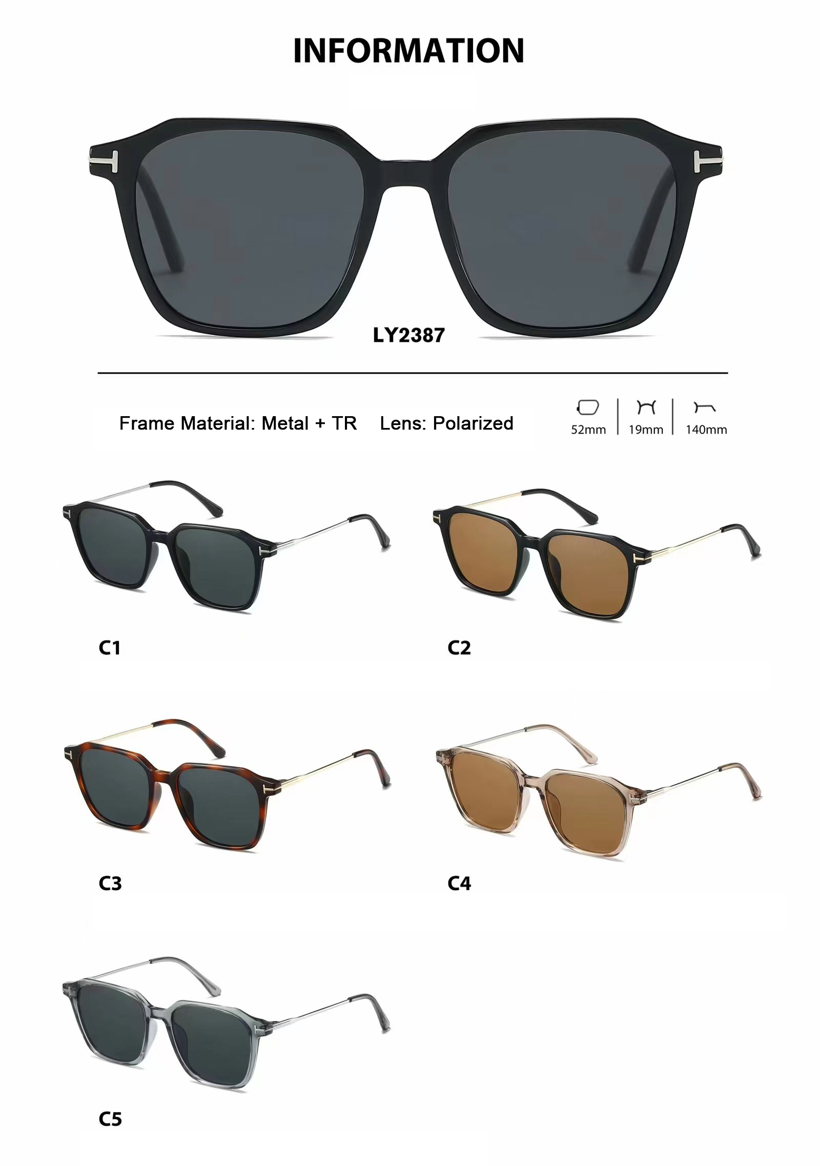 Aochi Square Anti UV400 Sunglasses Black Metal Shades Mens Square Rimless Sun Glasses Frameless Sunglasses for Business Men