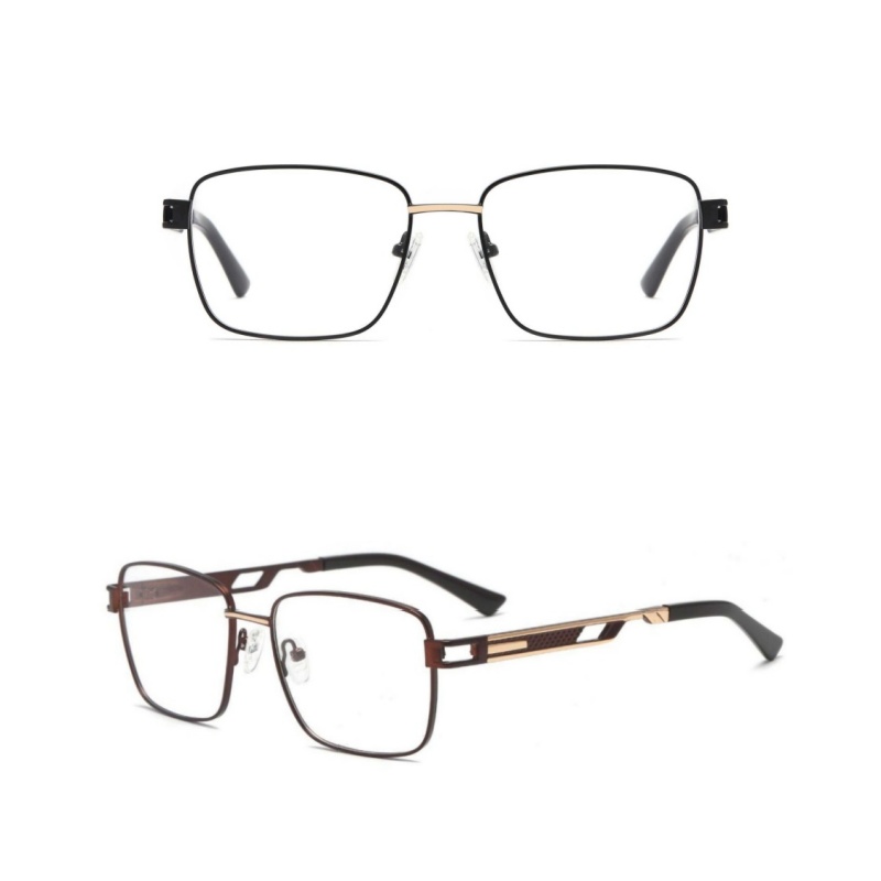 Customization High-end Metal Square Glasses Frames Men Business Optical Frames Rectangle Full Rim Eyewear Spectacles Frame