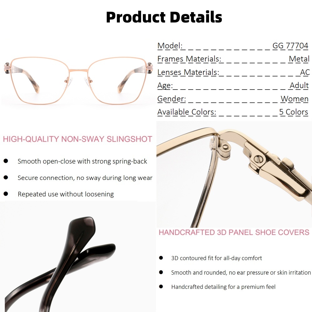 Customization Handcrafted Metal Optical Glasses With Acetate Optical Glasses High-end Eyeglasses Frames For Daily Wear OEM/ODM