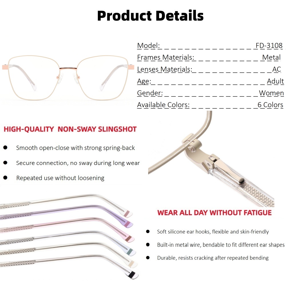 Customization High-end Metal Glasses Lightweight Optical Frame Hand-made Full-rim Eyeglasses For Daily Wear OEM/ODM