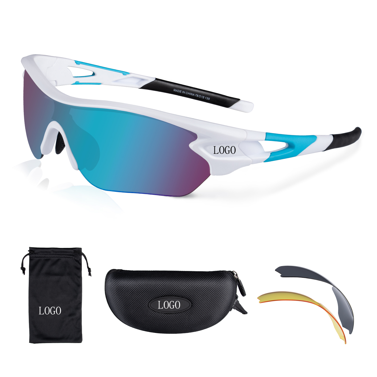 21 Years of Factory Custom logo Polarized Sports Sunglasses Cycling Running Fishing UV protection Sports Glasses