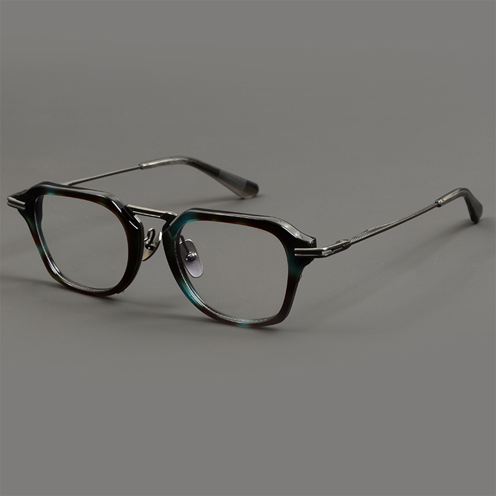 TFB 2025 Titanium Acetate Square Tortoise Unisex High Quality Stylish Hot New Wholesale Full-Rim Eyeglasses Frames for All Face