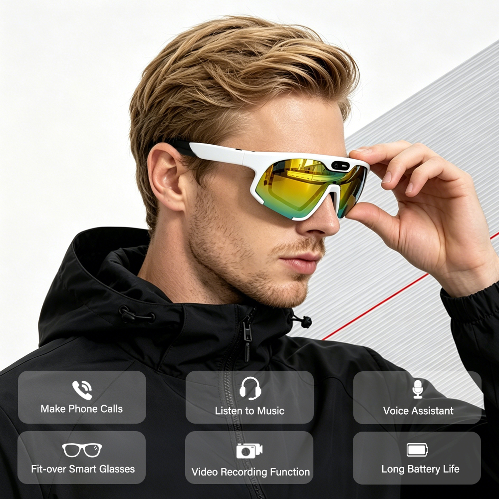 Custom Logo Fashion Fit Over Sport Sunglasses TR90 Polarized Gold Lens High UV Protection Myopia Eyewear Wholesale Supplier