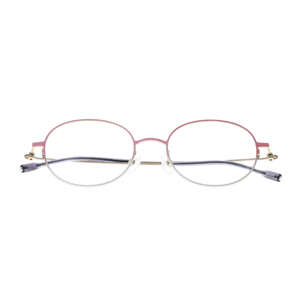 Pure Titanium Circle Frame Glasses Women Vintage Gradient Pink Gold Luxury Lightweight Fashion Designer Optical Frame Cazal