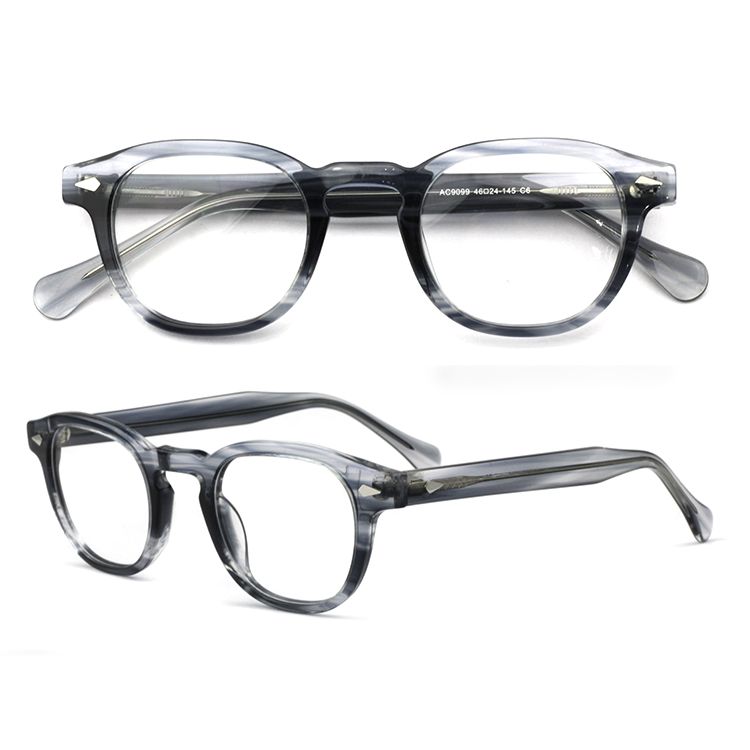 Custom OEM ODM Round Acetate Optical Frames Wholesale Vintage Spectacles Classic Eyeglasses Full Rim Eyewear for Women Men