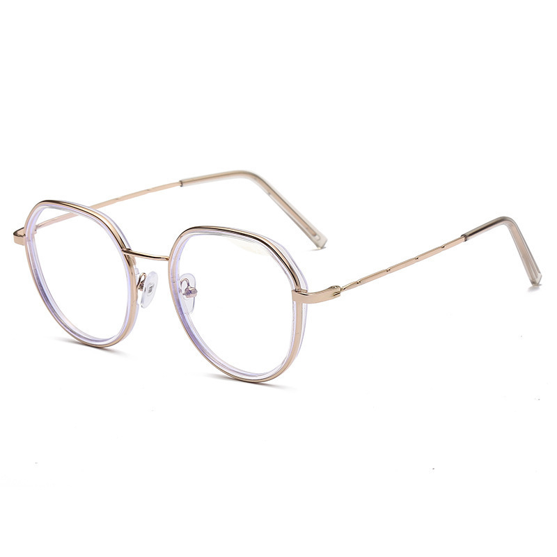 Retro Metal Frame Fashionable Solid Anti-Blue Light Glasses for Unisex Mobile Phone Eye Protection Square Design