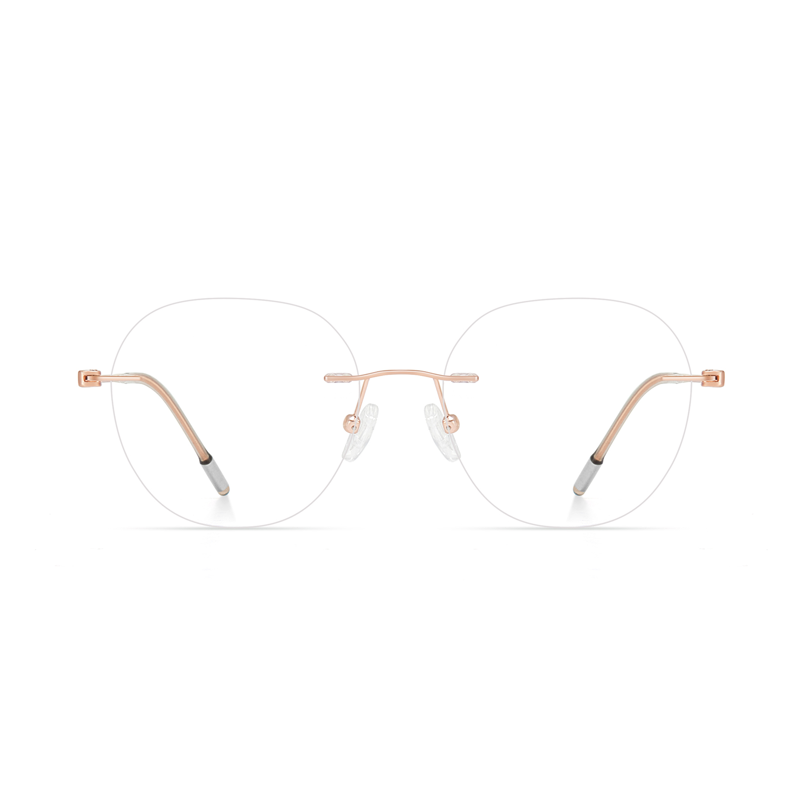 23006Lightweight Durable Shock-absorbing Silicone Nose Pads Mature Elegant Retro Memory Titanium Rimless Eyeglass Frames