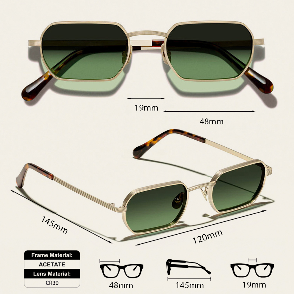 TFB Metal Rectangle Frame Men Fashion Luxury Hot New Sun Glasses Uv400 Retro Vintage Luxury Cool High Quality Sunglasses
