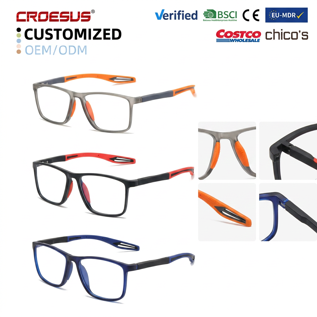 Wholesale Luxury Anti Blue Light Glasses Reading Eye Protection Non Slip TR90 Reading Glasses for Men and Women Outdoor Sports