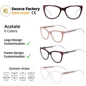 Customization High Quality Acetate Glasses Frames Vintage Transparent Optical Frames Slingshot Spring Hinge Eyewear OEM/ODM