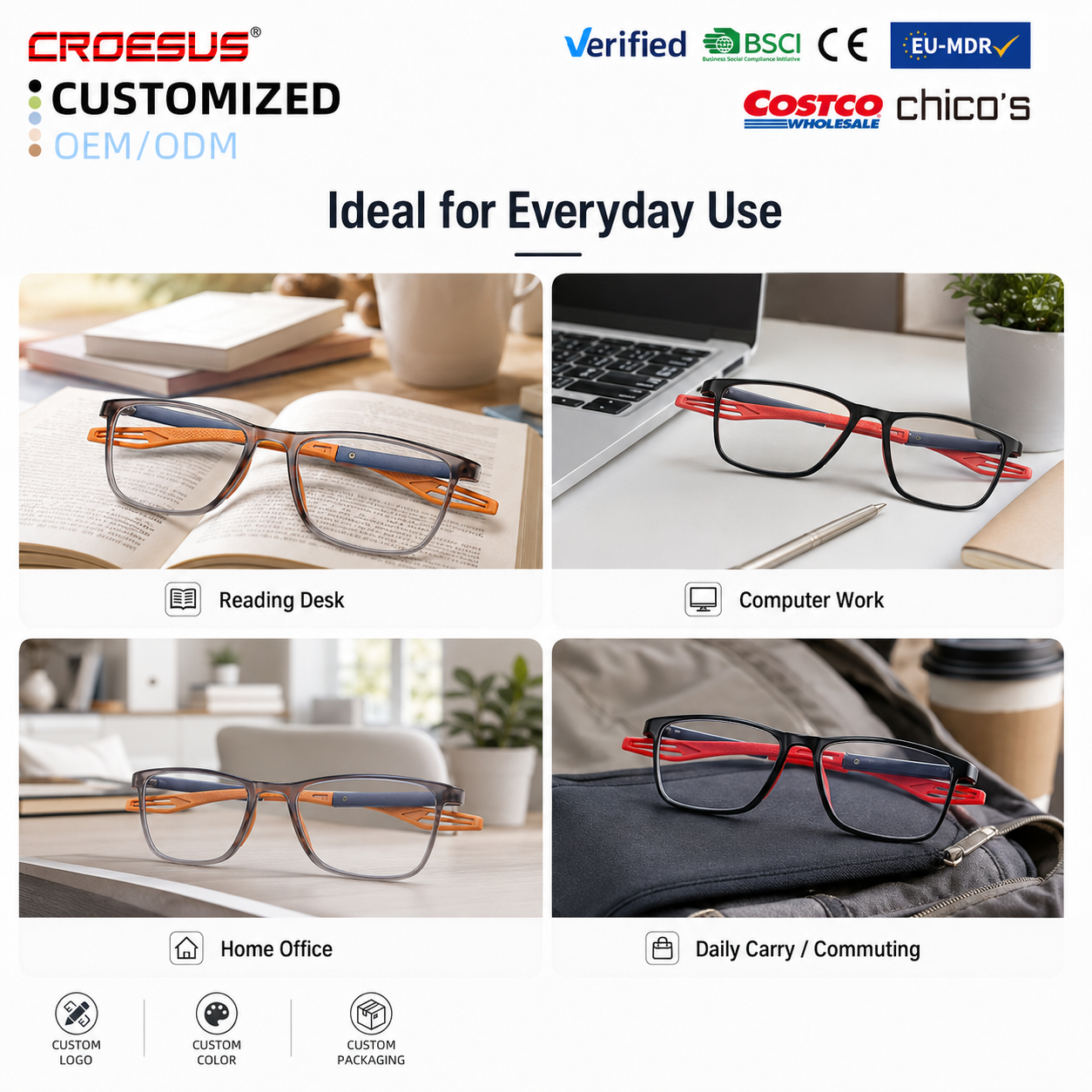 Wholesale High Quality Classical Unisex Reading Glasses Blue Light Glasses Squared Frame Presbyopic Cheap Read Glasses Men Women