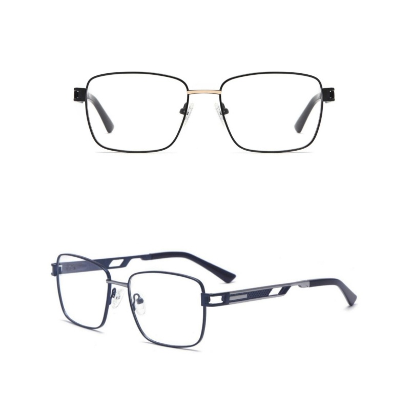 Customization High-end Metal Square Glasses Frames Men Business Optical Frames Rectangle Full Rim Eyewear Spectacles Frame