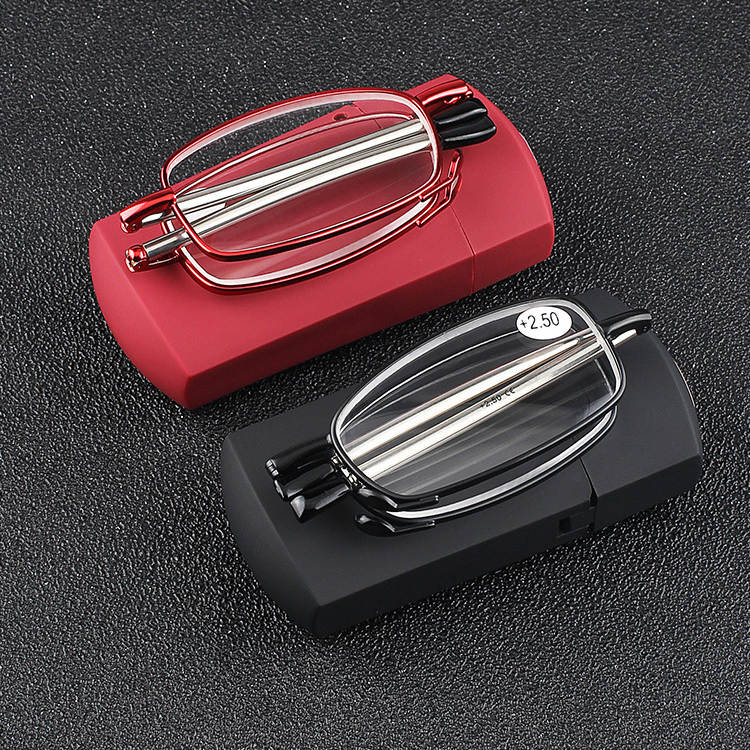 Wholesale Customize Brand Folding Reading Glasses High Quality Anti Blue Light Portable Metal Reading Glasses For Men Women