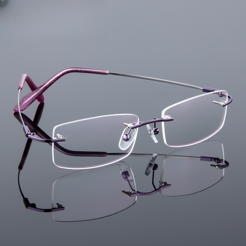 Wholesale New Product Squared Alloy Frameless Metal Titanium Memory Frame Reading Glasses