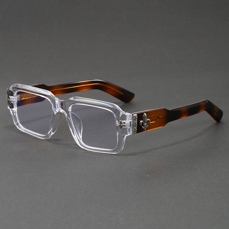2026 European American-style Personalized Square-Frame Retro Full-Rim Anti-Blue Light Glasses Unisex Large Black Frames for Big