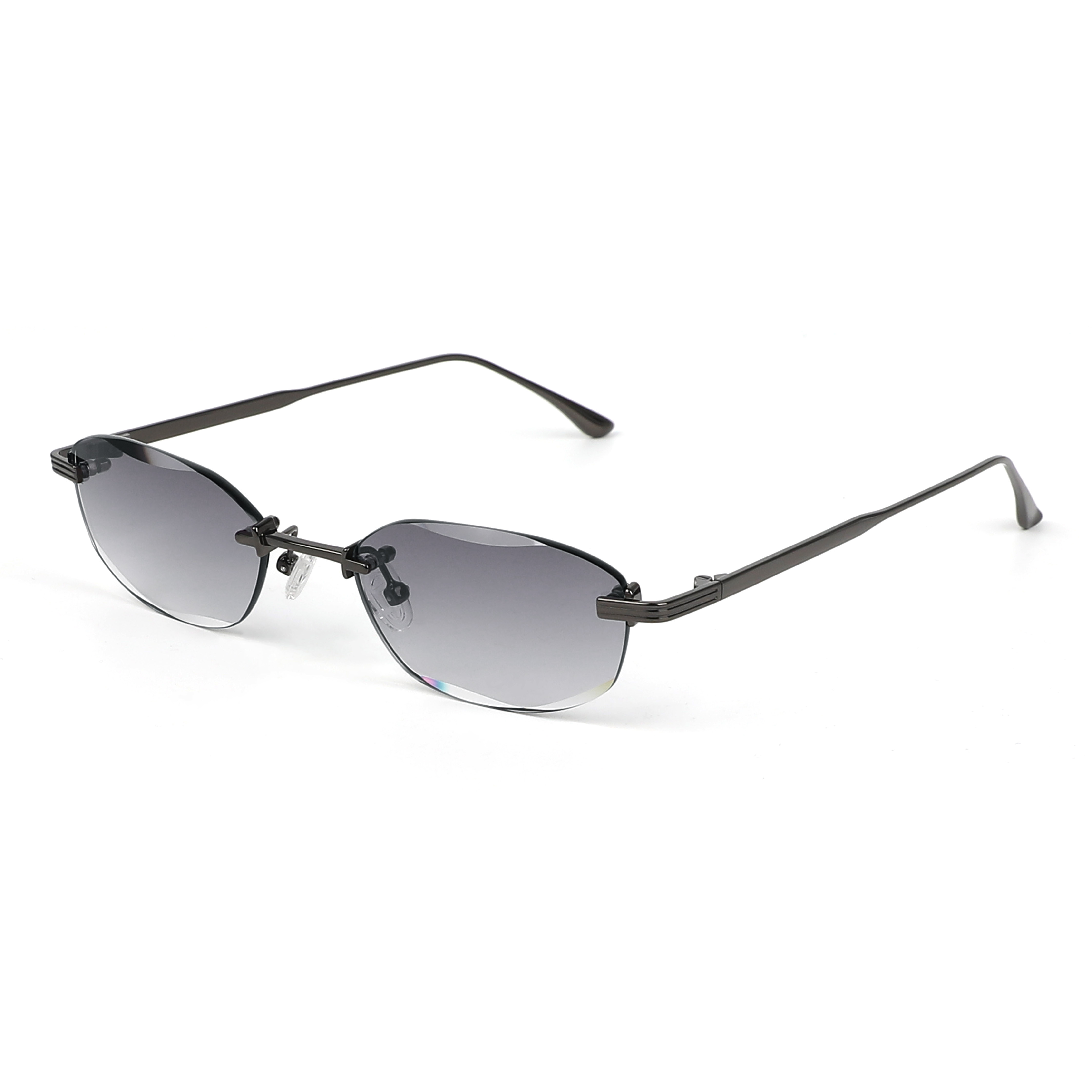 Sifier Fashion Rimless Diamond Cut Oval Sunglasses Men Women Luxury Designer Metal Nylon Custom Logo Sunglasses Wholesale