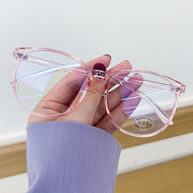 Anti-Blue Light Retro Black Square Transparent Full Frame Eyeglasses Frames Simple Comfortable Flat Fashion Optical Glasses