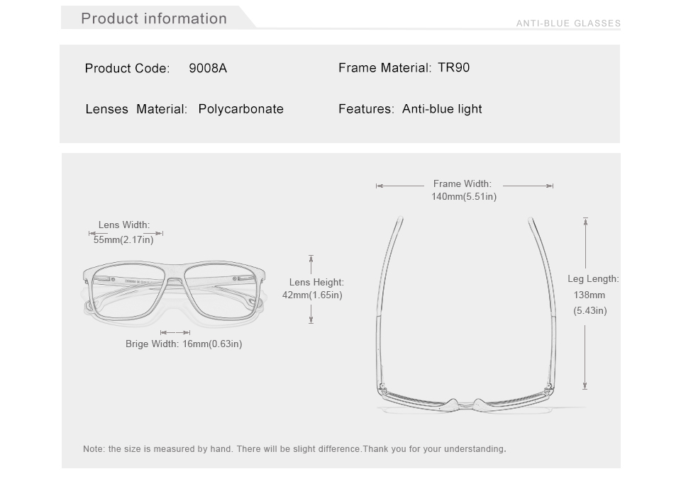 KINGSEVEN Glasses Men TR90 Light Red Temples Design Anti Blue Office Computer Blocking Blue Women Square Eyeglasses Frame 9008A