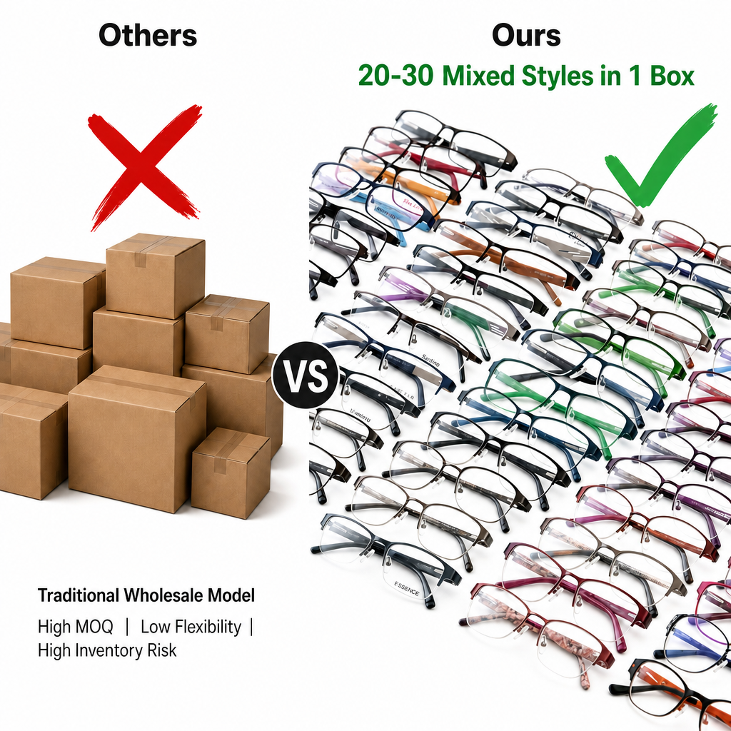 Promotional Assorted Optical Frames Women Men Classic Mix Metal Square Eyeglasses Frames Cheap Wholesale Optical Frame