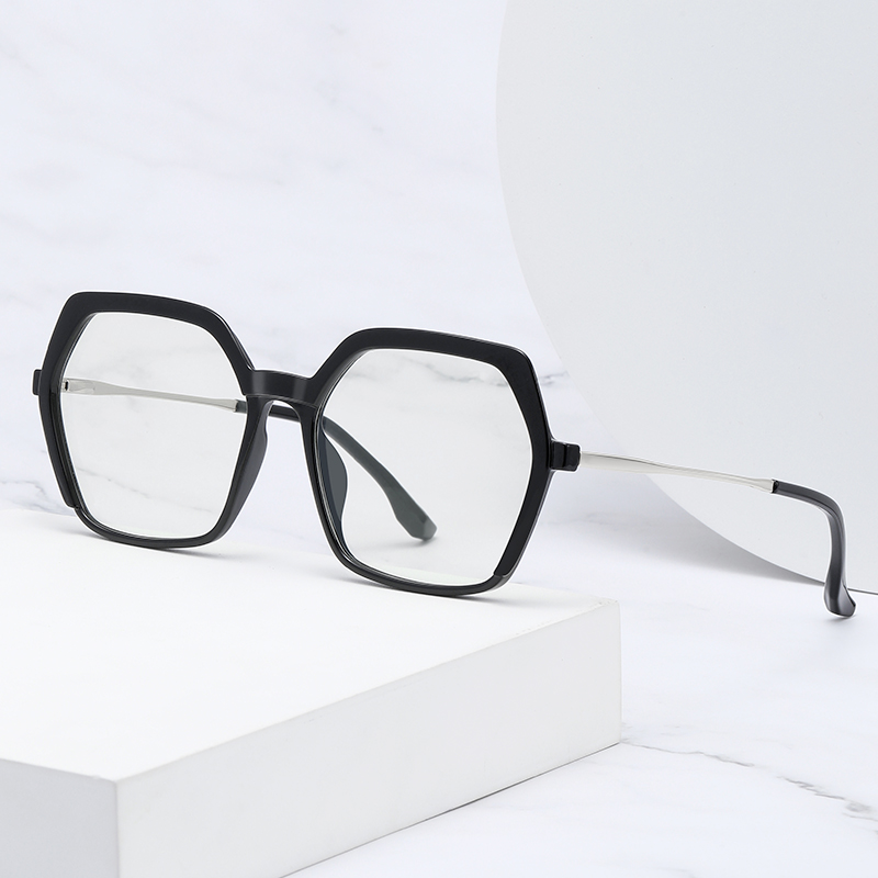 Fashion Big Frame Hexagon TR90 Glasses TJ871 Lightweight Frame Anti Blue Light Blocking Eyewear Wholesale Women Eyeglasses