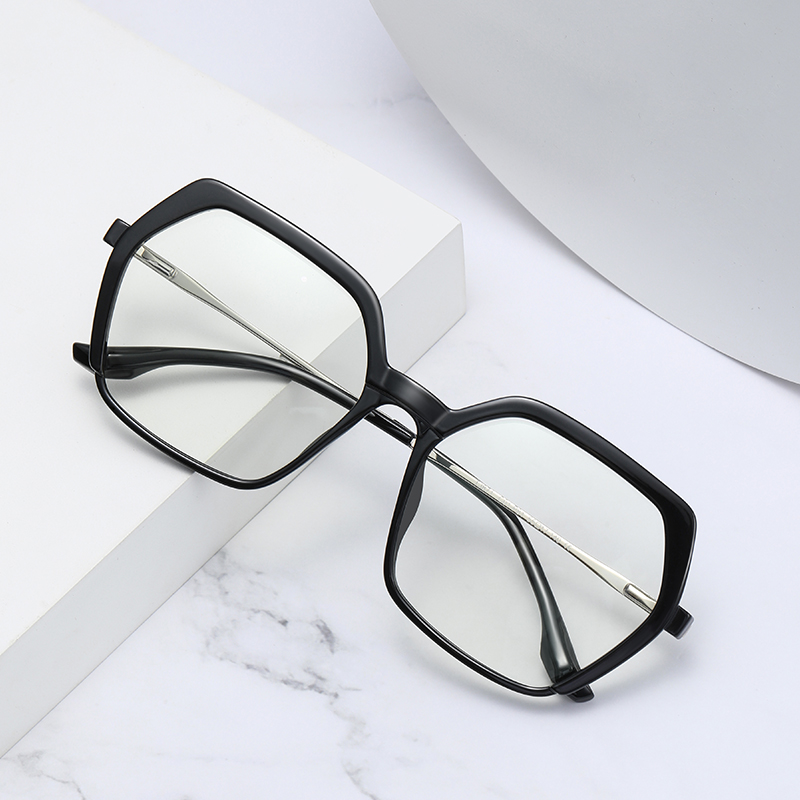 Fashion Big Frame Hexagon TR90 Glasses TJ871 Lightweight Frame Anti Blue Light Blocking Eyewear Wholesale Women Eyeglasses
