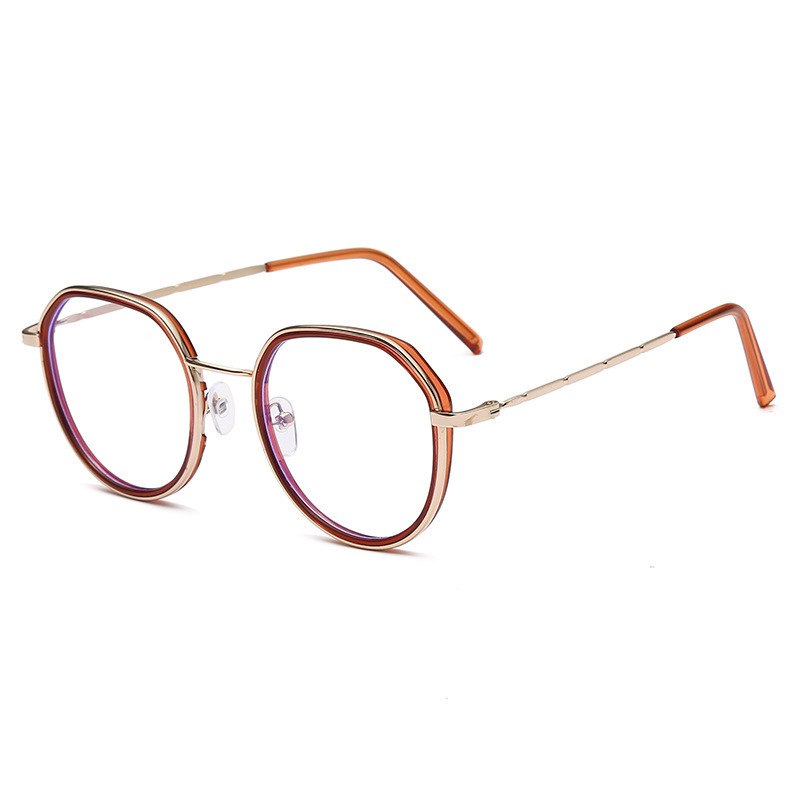 Retro Metal Frame Fashionable Solid Anti-Blue Light Glasses for Unisex Mobile Phone Eye Protection Square Design