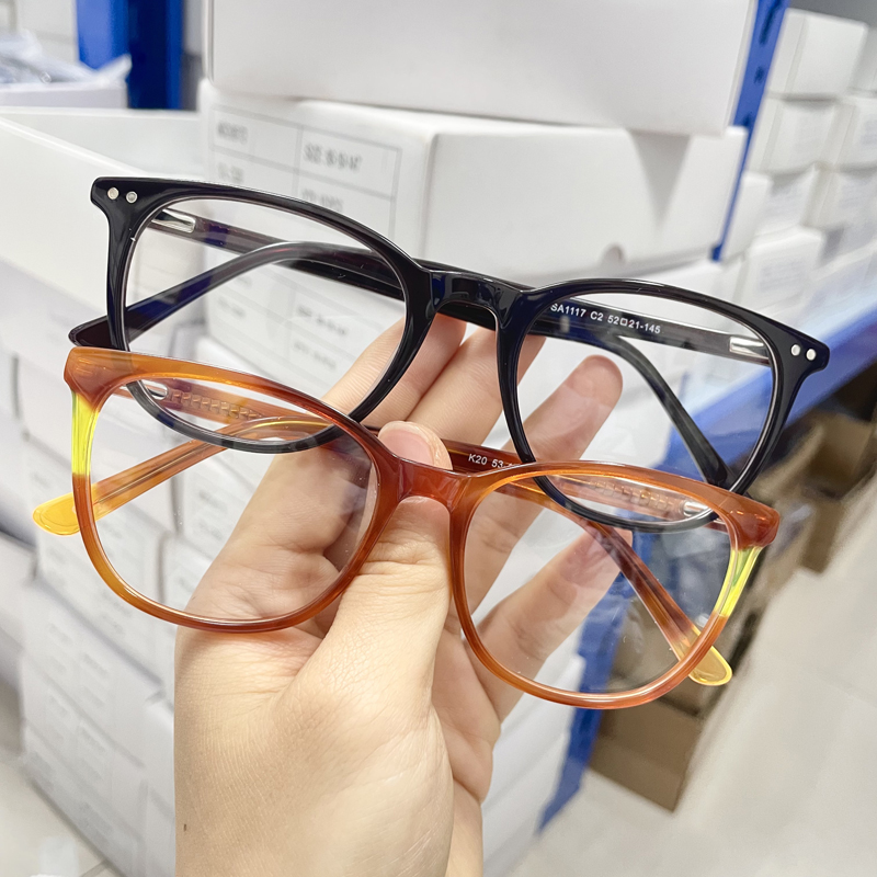 Wholesale Acetate Eyeglass Frames Lightweight and Comfortable Eyeglasses for Men and Women Optical Frames Retro Glasses