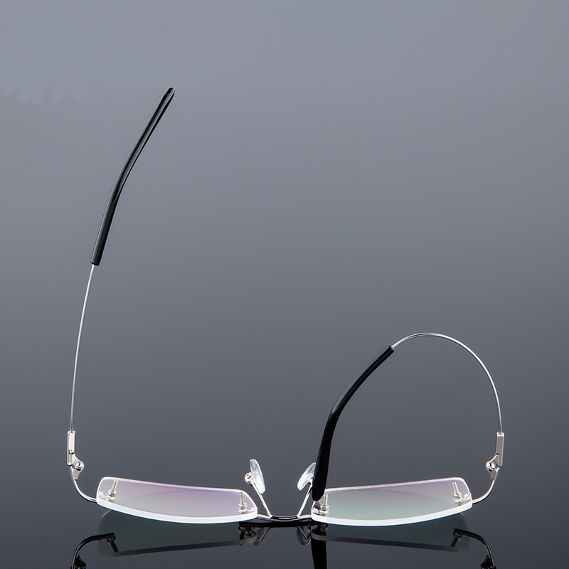 Wholesale New Product Squared Alloy Frameless Metal Titanium Memory Frame Reading Glasses