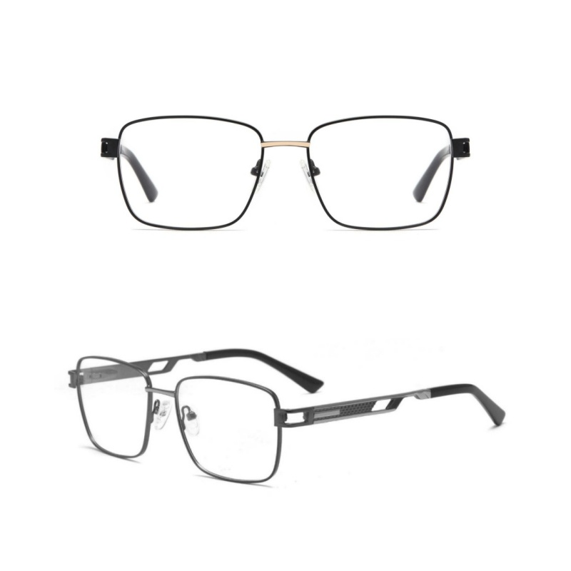 Customization High-end Metal Square Glasses Frames Men Business Optical Frames Rectangle Full Rim Eyewear Spectacles Frame