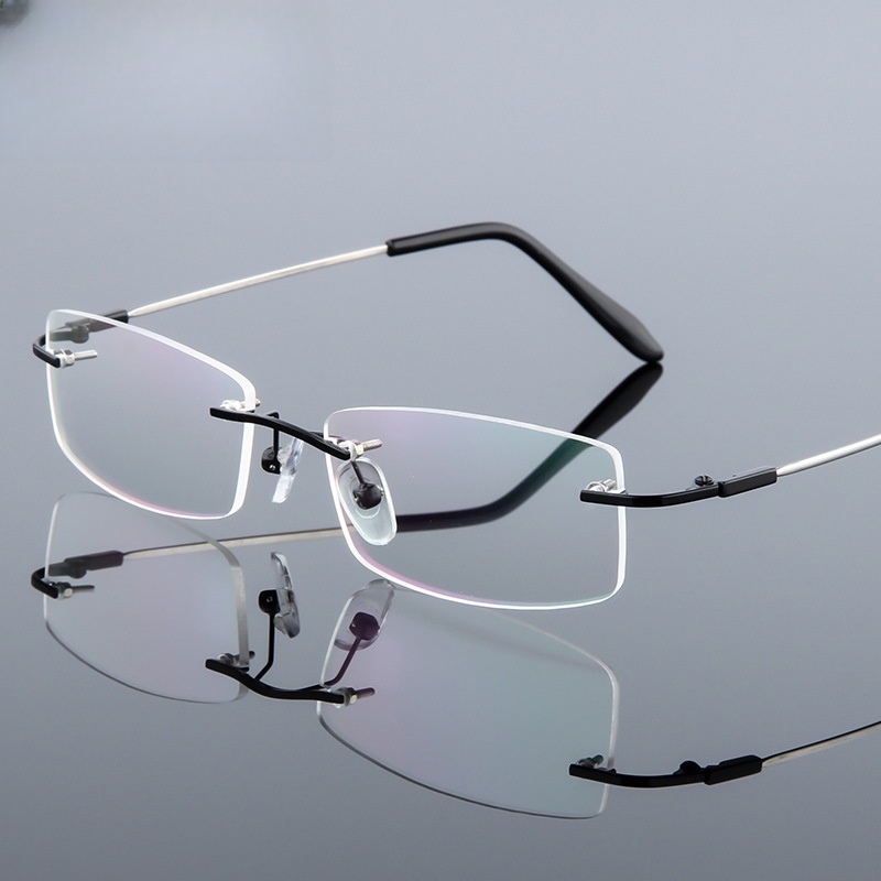 Wholesale New Product Squared Alloy Frameless Metal Titanium Memory Frame Reading Glasses