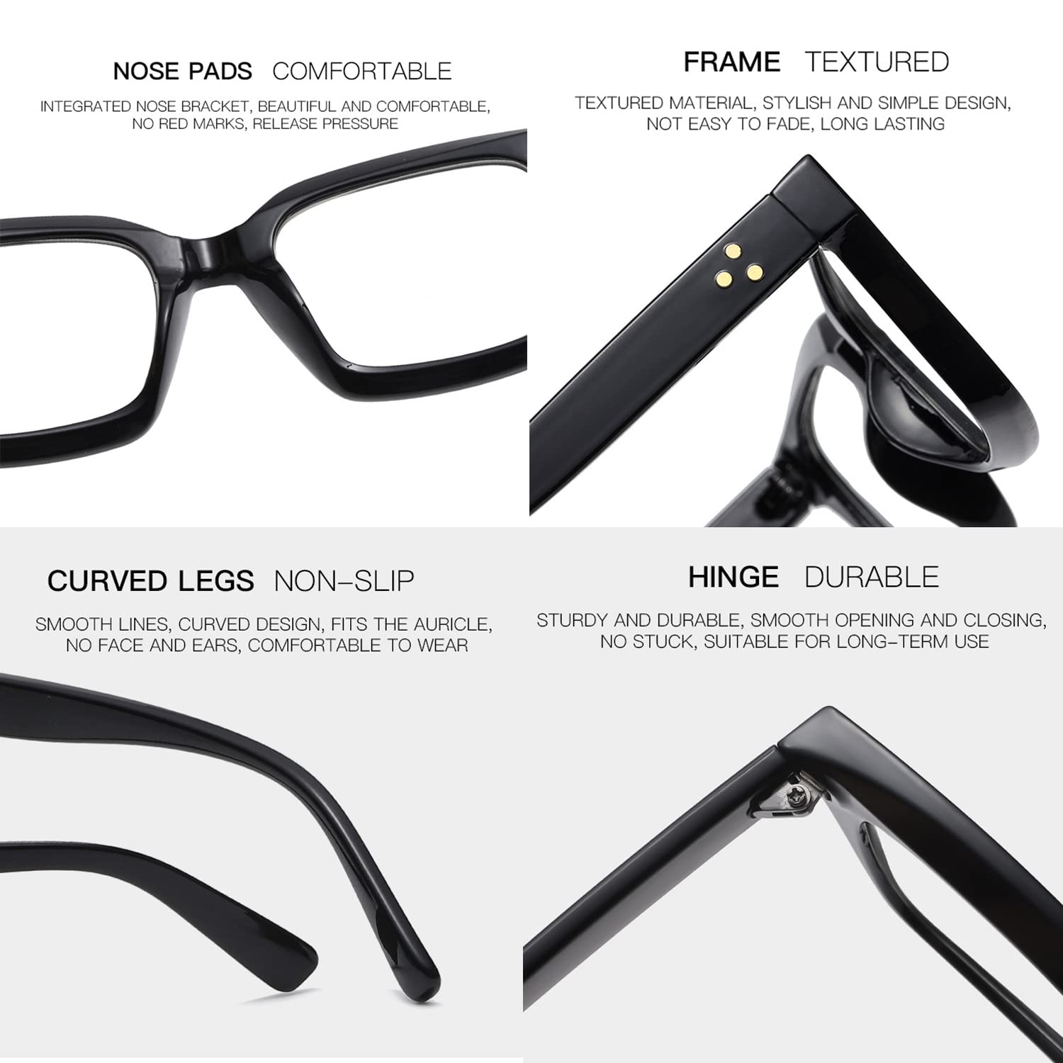 Custom Classic Thick Square Frame Clear Lens Glasses For Women Men Non Prescription Eyeglasses