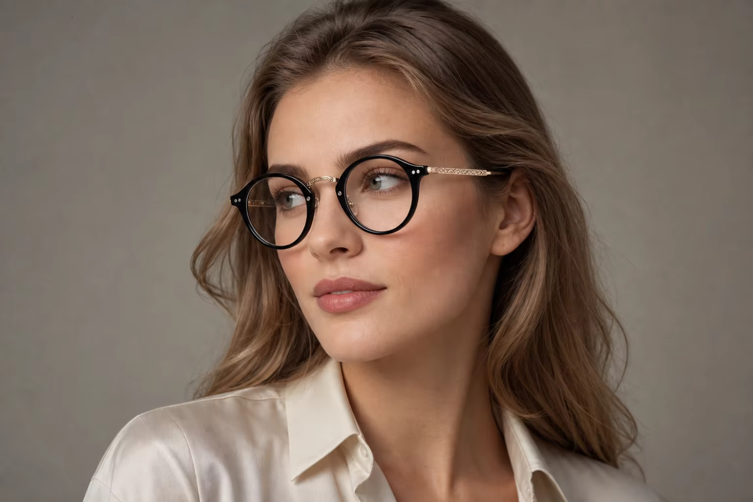 Acetate Round Optical Eyeglass Frames with Metal for Men Women, Custom Logo Eyewear Wholesale Bulk Order